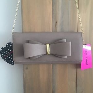 Betsey Johnson Taupe Crossbody with Bow